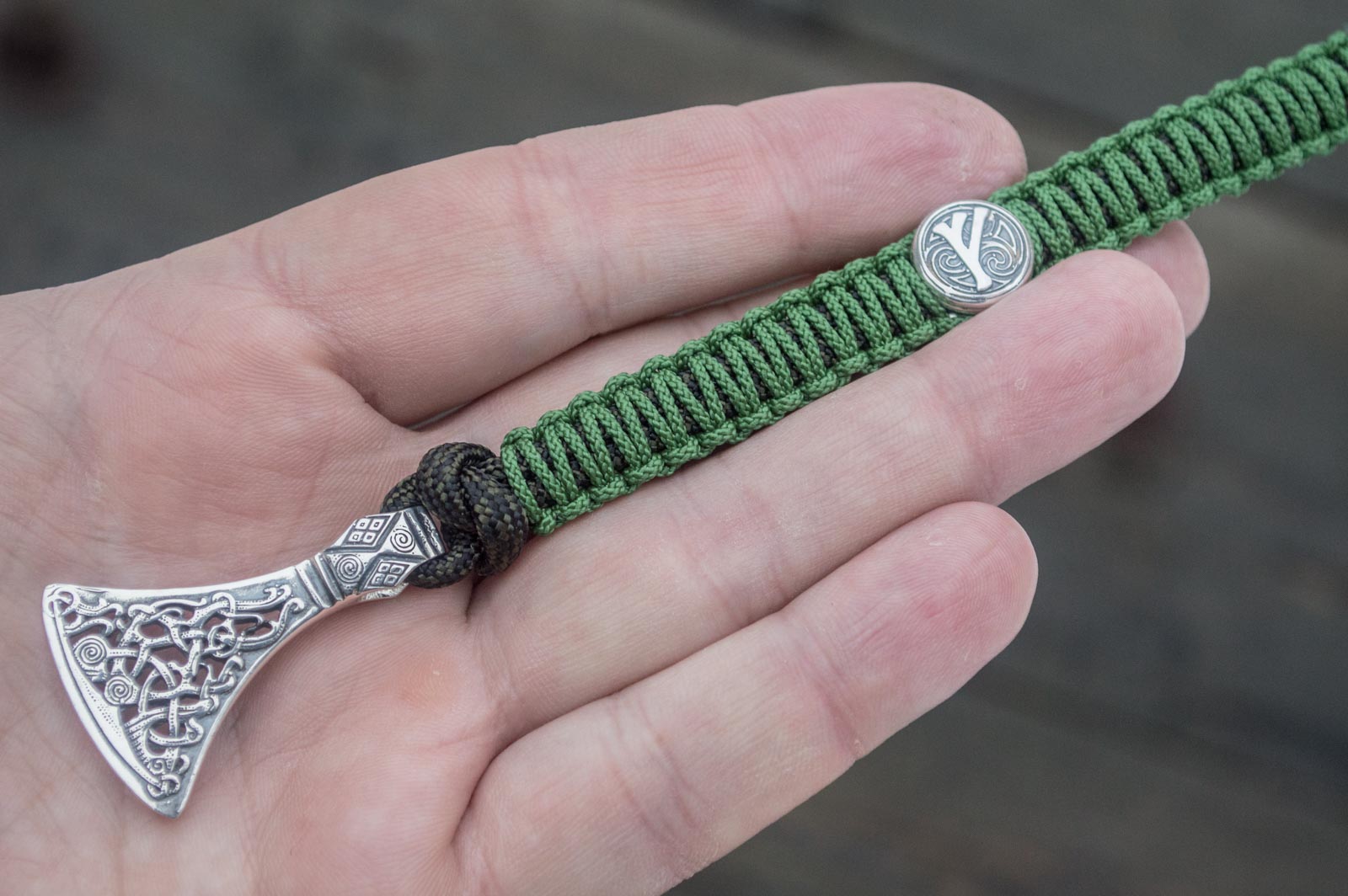 Bracelet Paracorde Médaillon Leif — Argent 925