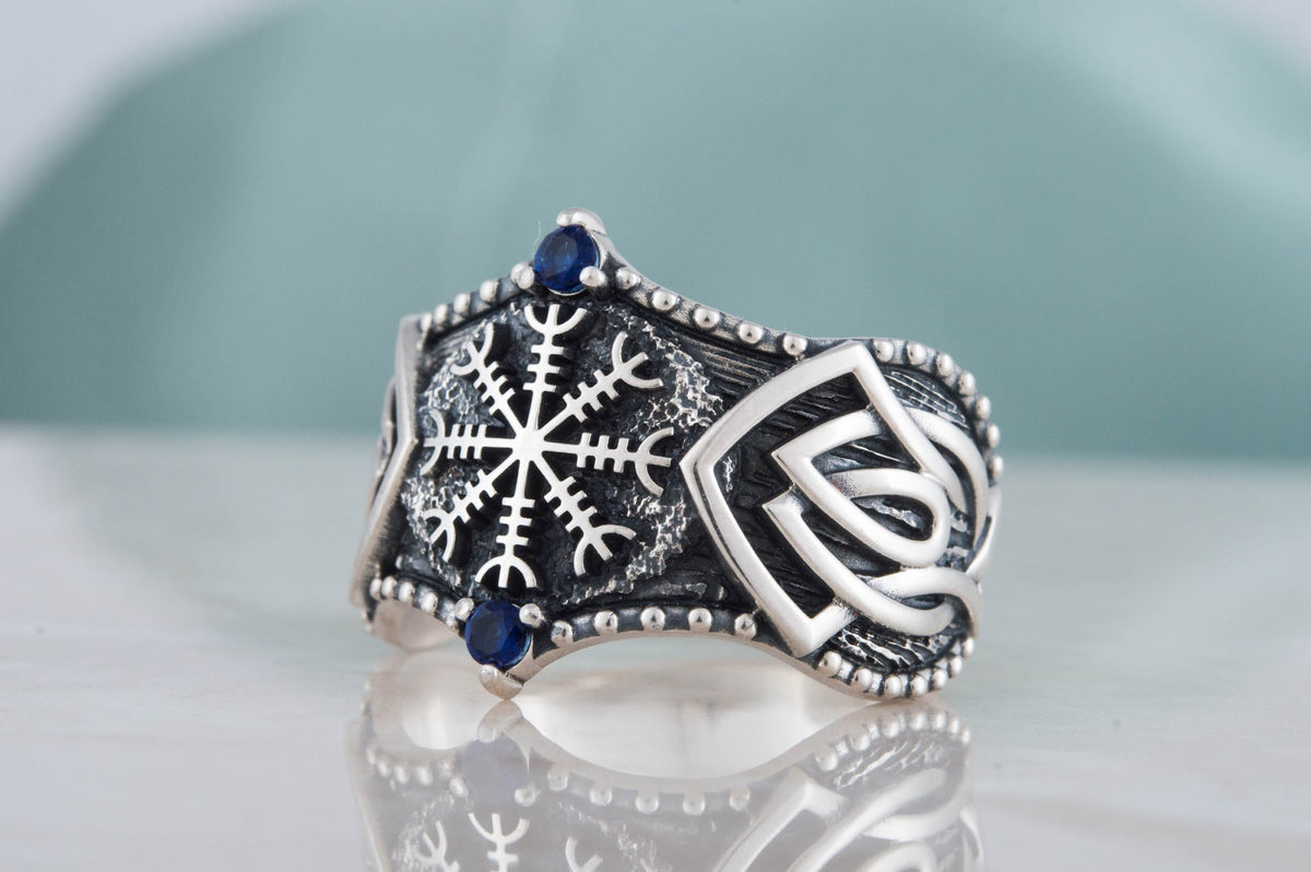 Bague Aegishjalmur et Ornement Floki — Argent 925