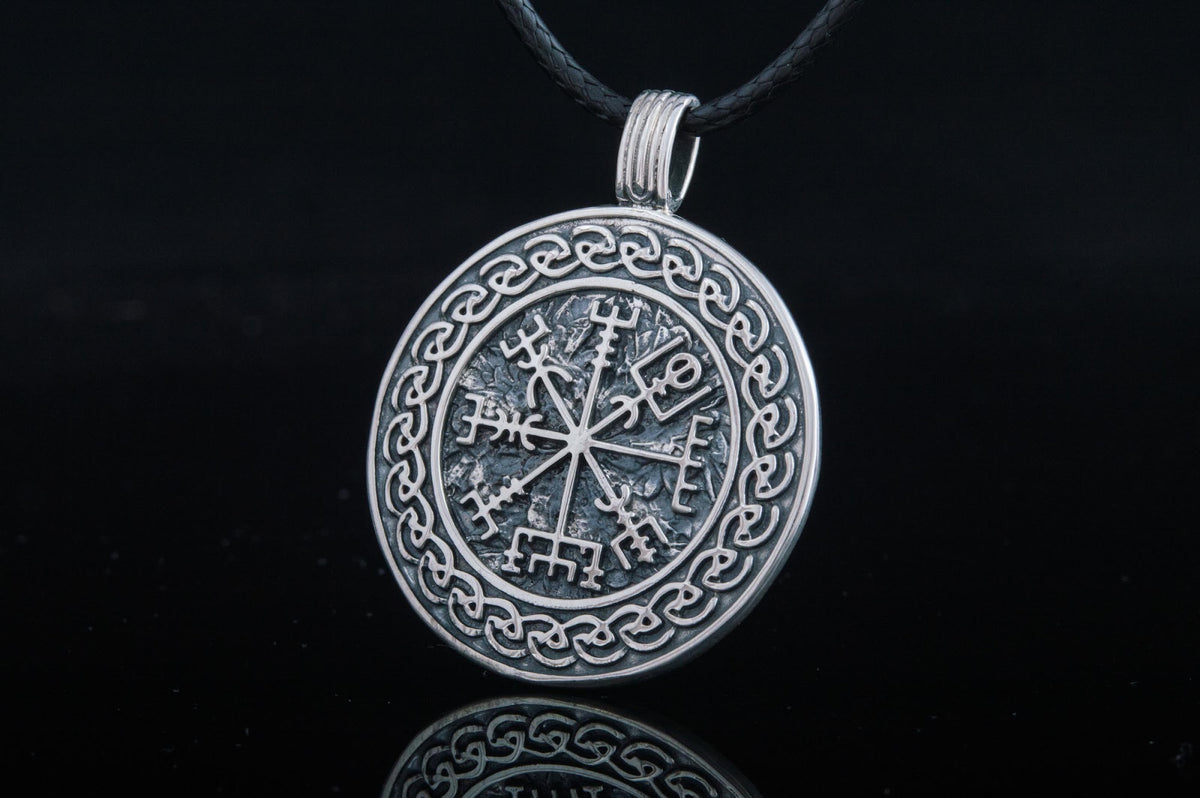 Pendentif Vegvisir et Ornement — Argent 925
