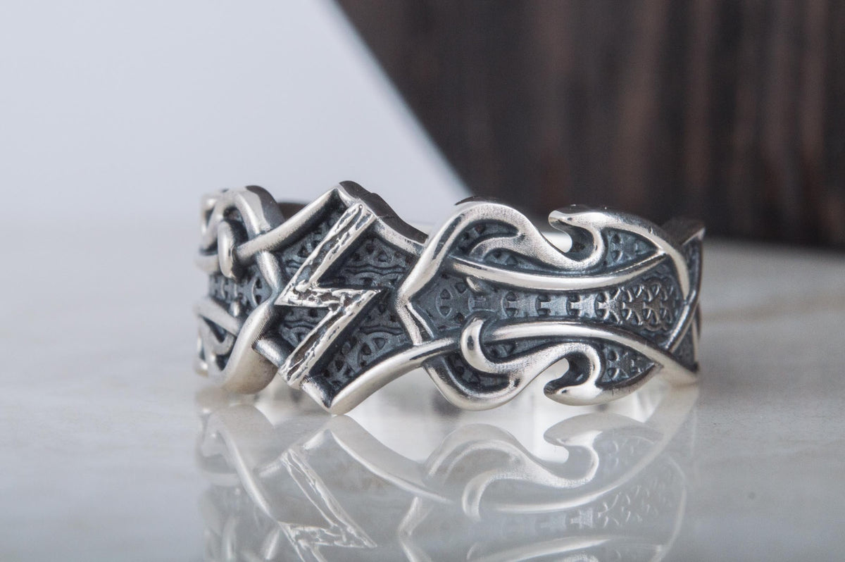 Bague Rune et Ornement Bjorn — Argent 925