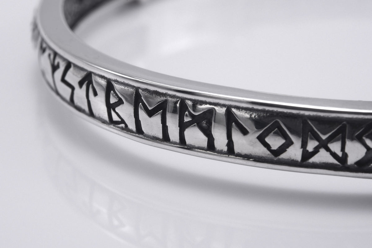 Bracelet Jörmungand et Futhark Ancien — Argent 925
