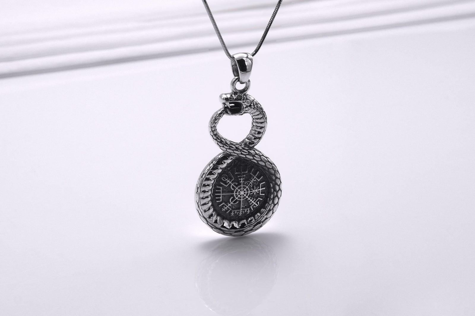 Pendentif Ouroboros et Vegvisir — Argent 925