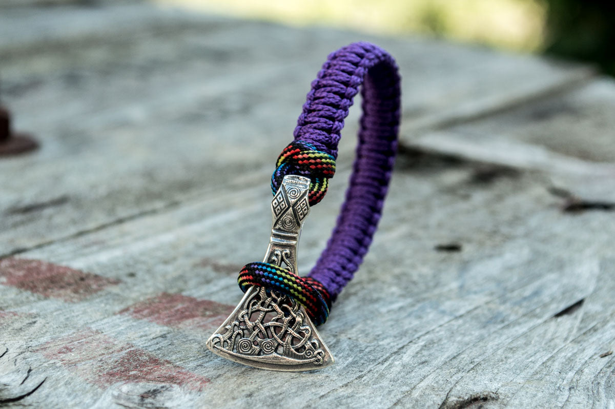 Bracelet Paracorde Hache Viking Floki — Argent 925