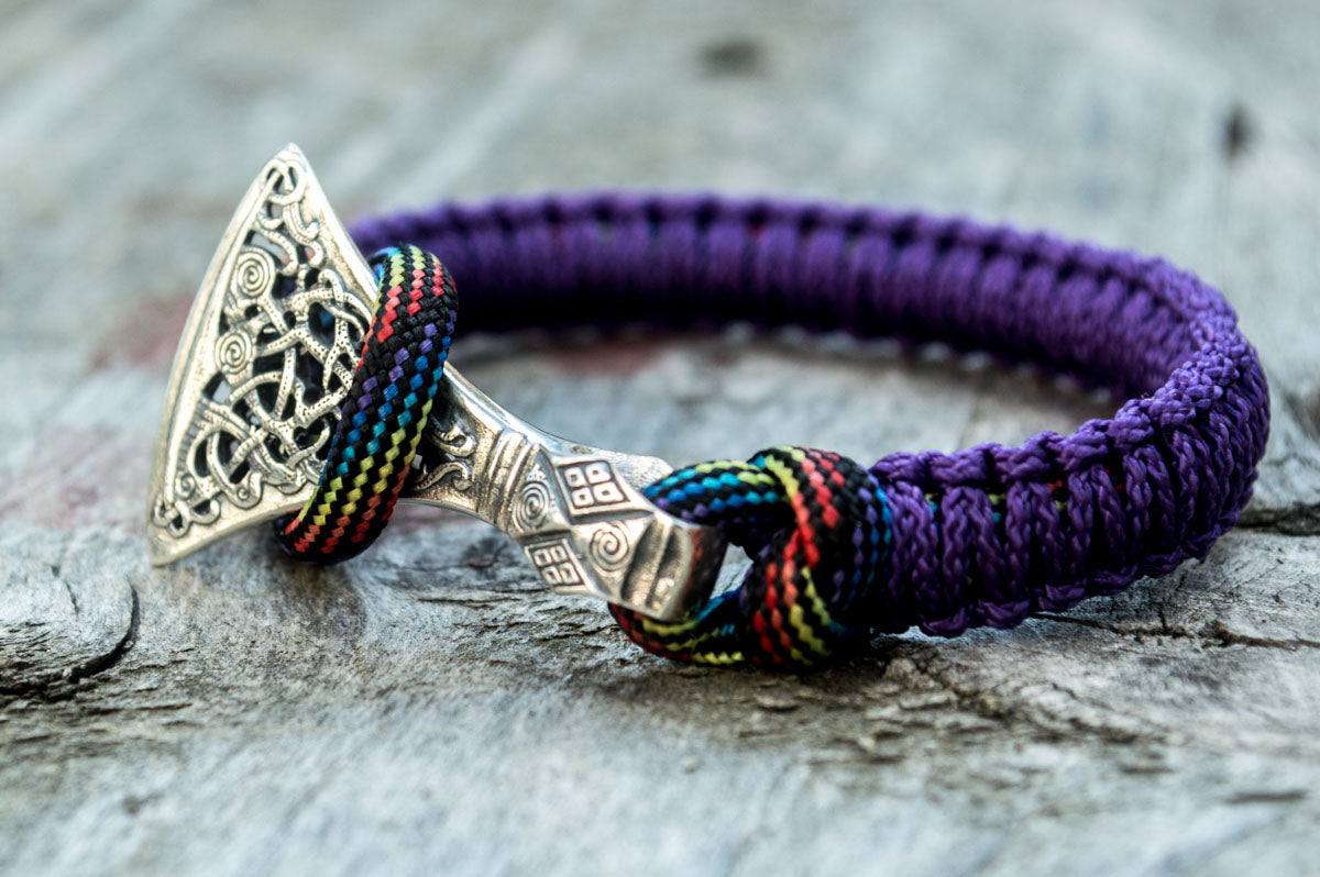 Bracelet Paracorde Hache Viking Floki — Argent 925