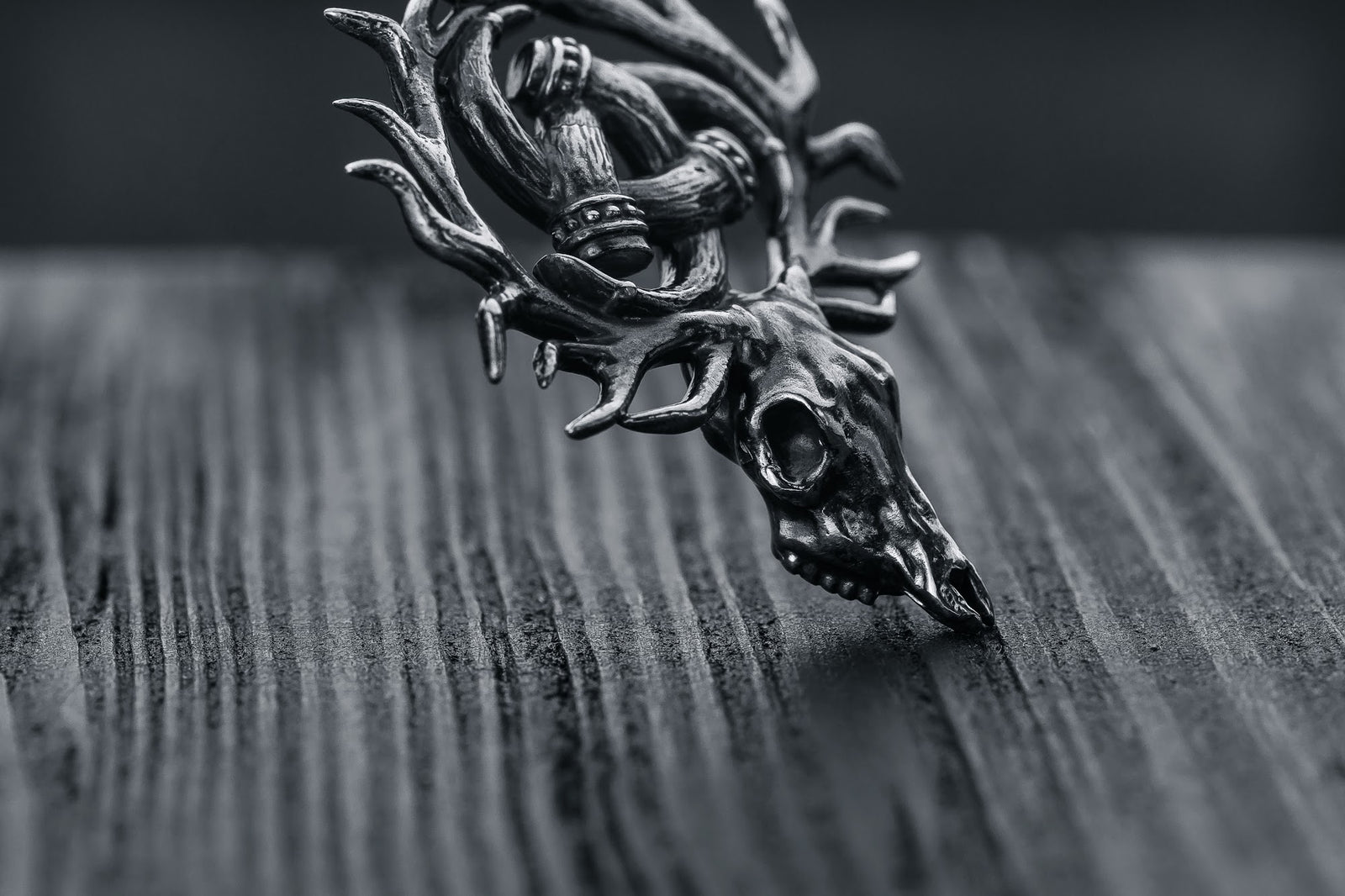 Pendentif Odin et Tête de Mort — Argent 925