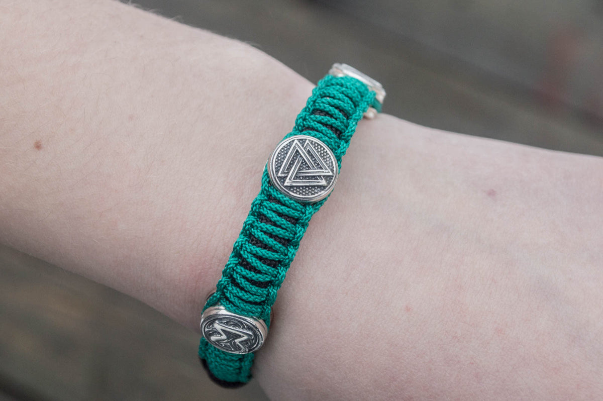 Bracelet Paracorde Marteau de Thor Freyja — Argent 925