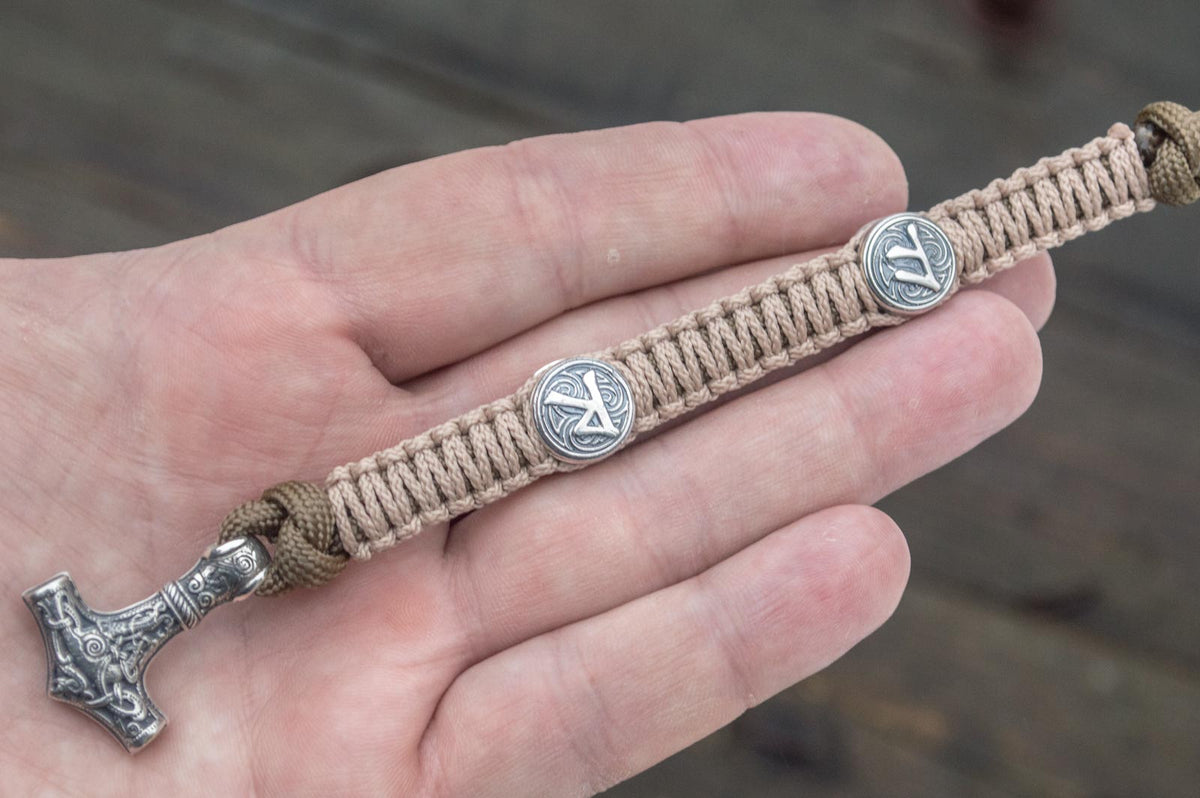 Bracelet Paracorde Marteau de Thor Egil — Argent 925