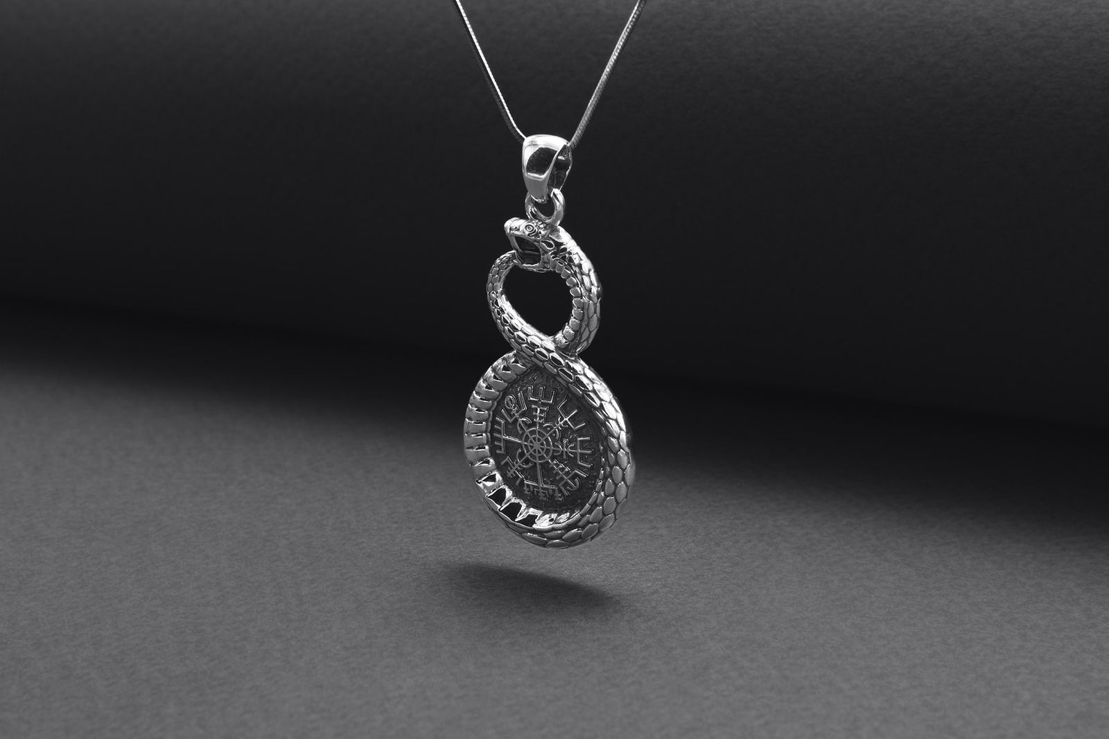 Pendentif Ouroboros et Vegvisir — Argent 925