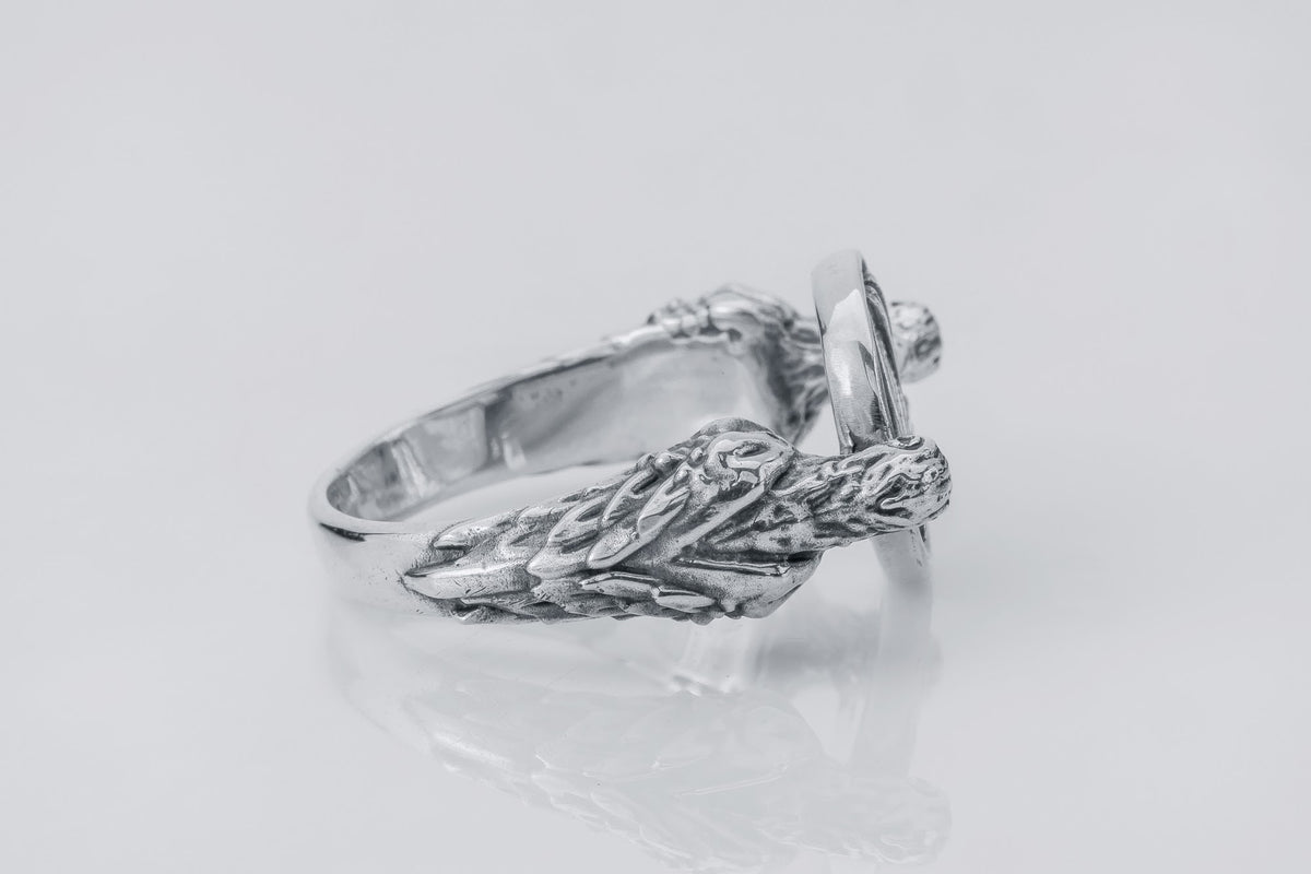 Bague Valknut et Hugin — Argent 925