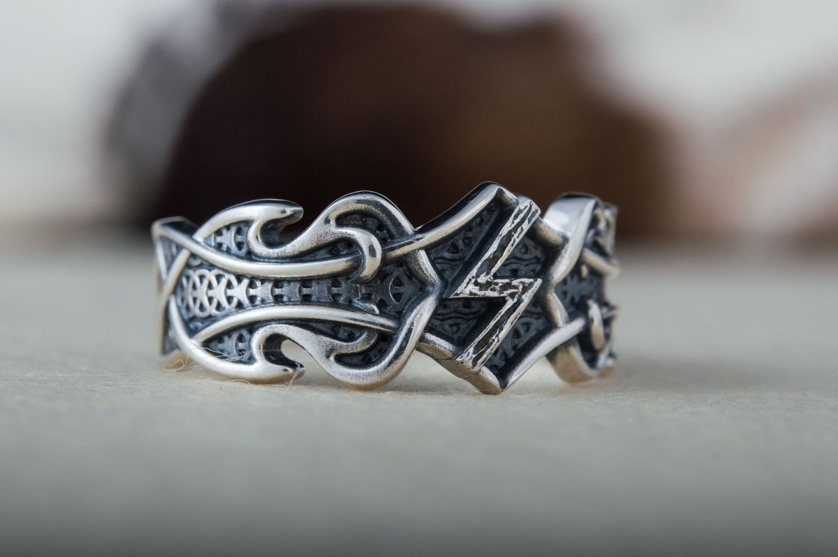 Bague Rune et Ornement Bjorn — Argent 925