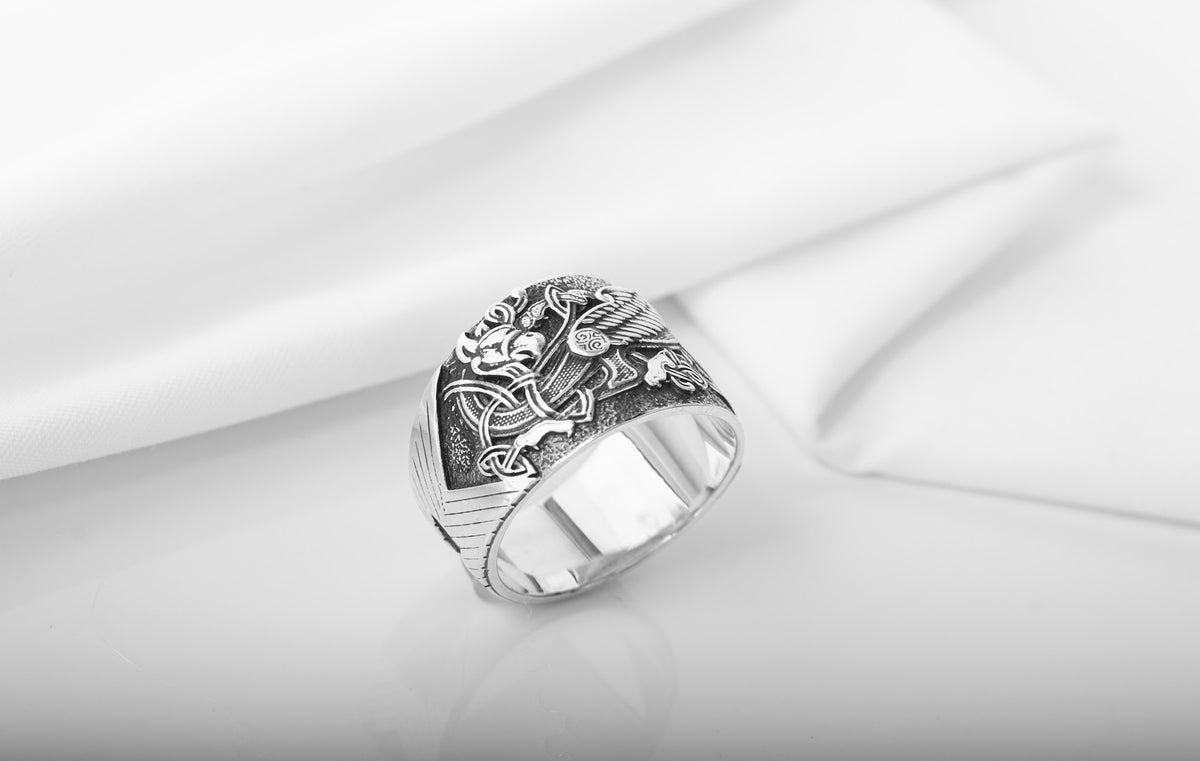 Bague Symboles Vikings Ivar — Argent 925
