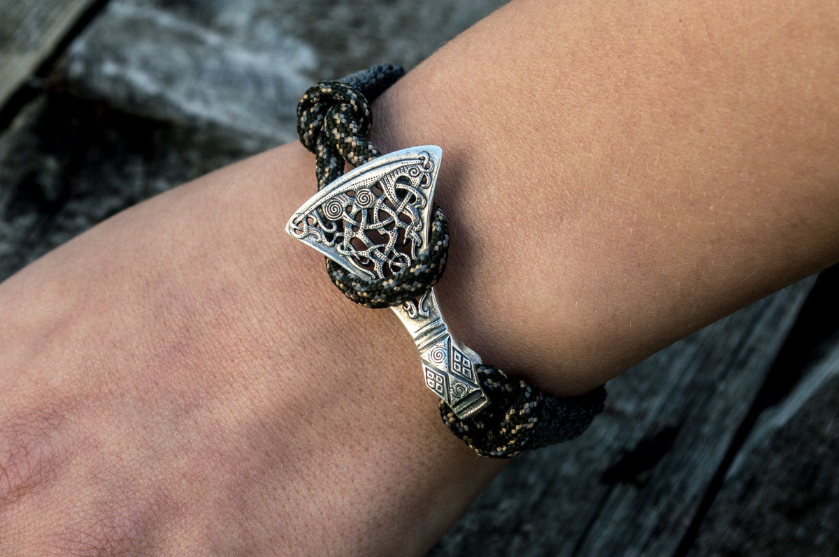 Bracelet Paracorde Hache Viking Ivar — Argent 925