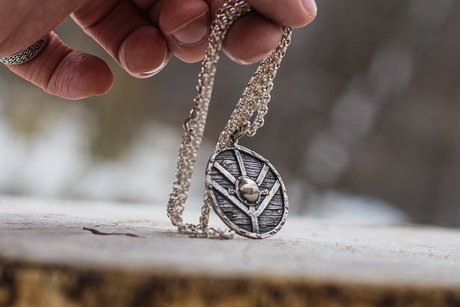 Pendentif Bouclier Bjorn — Argent 925