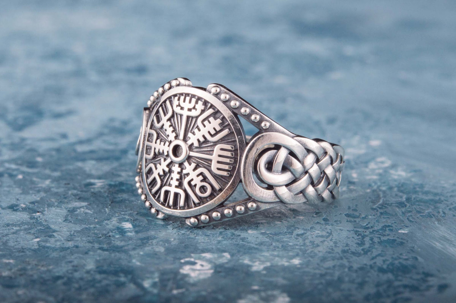 Bague Vegvisir et Ornement Chevalière — Argent 925