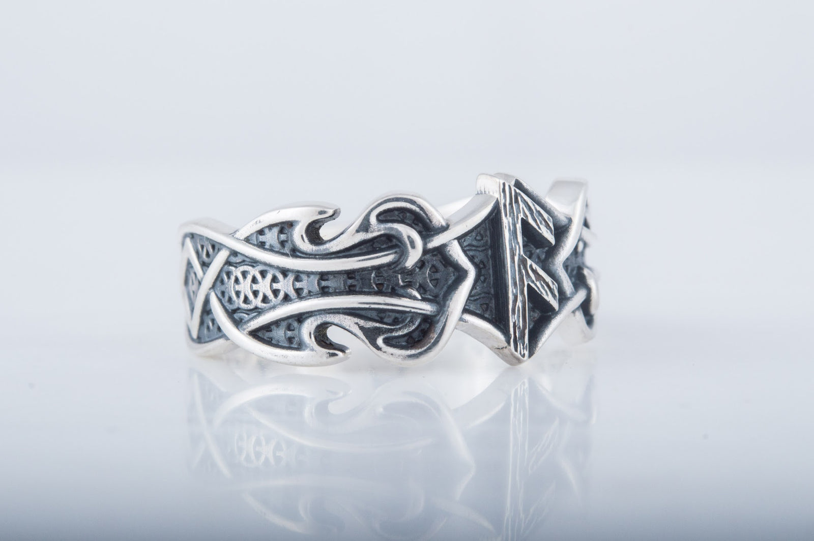 Bague Rune et Ornement Runique — Argent 925