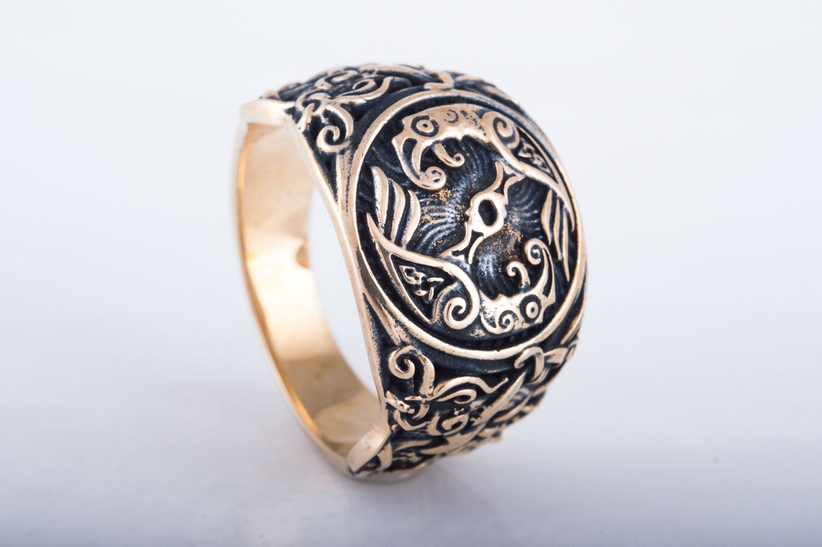 Bague Corbeau et Style Mammen — Bronze