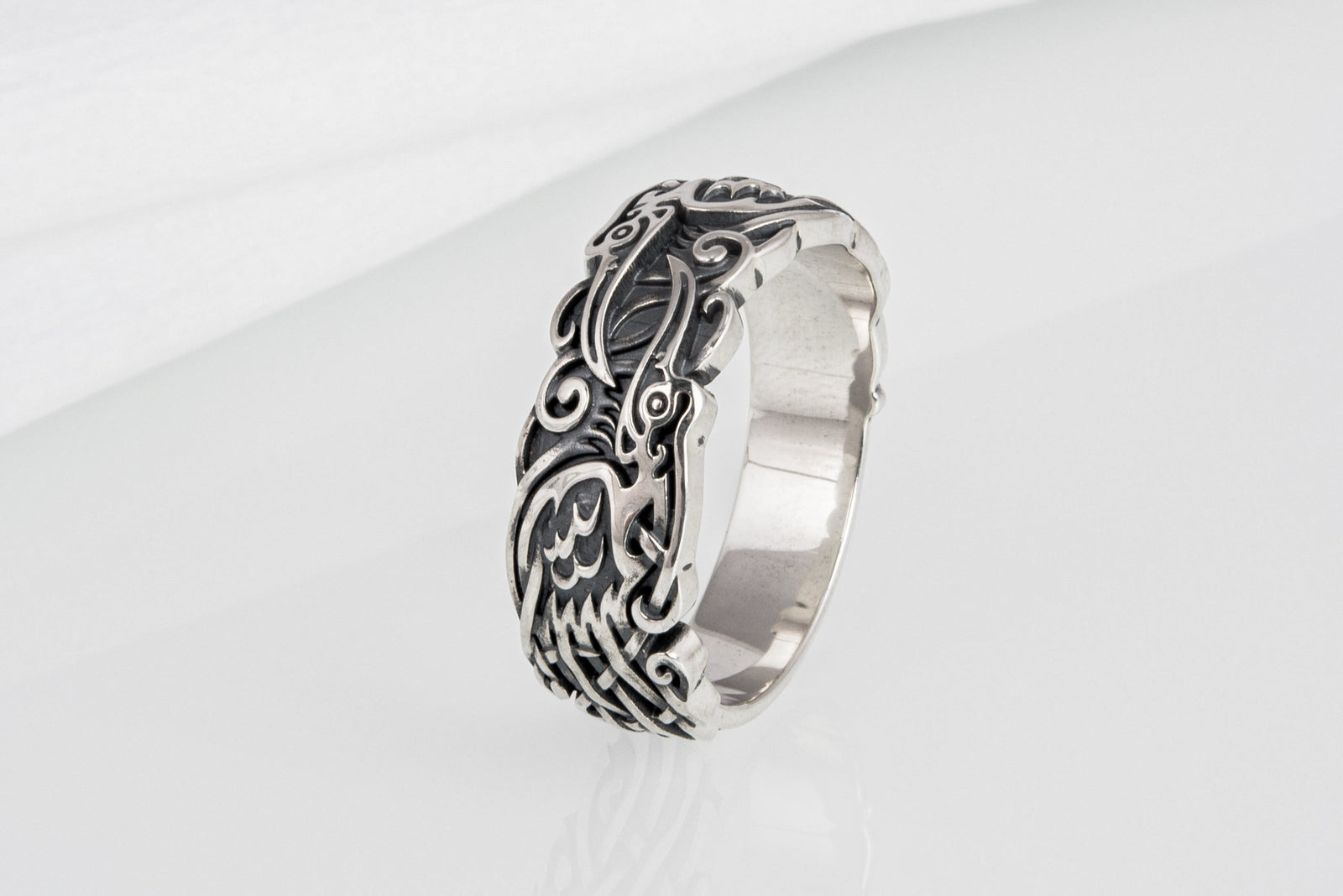 Bague Corbeaux et Ornement — Argent 925