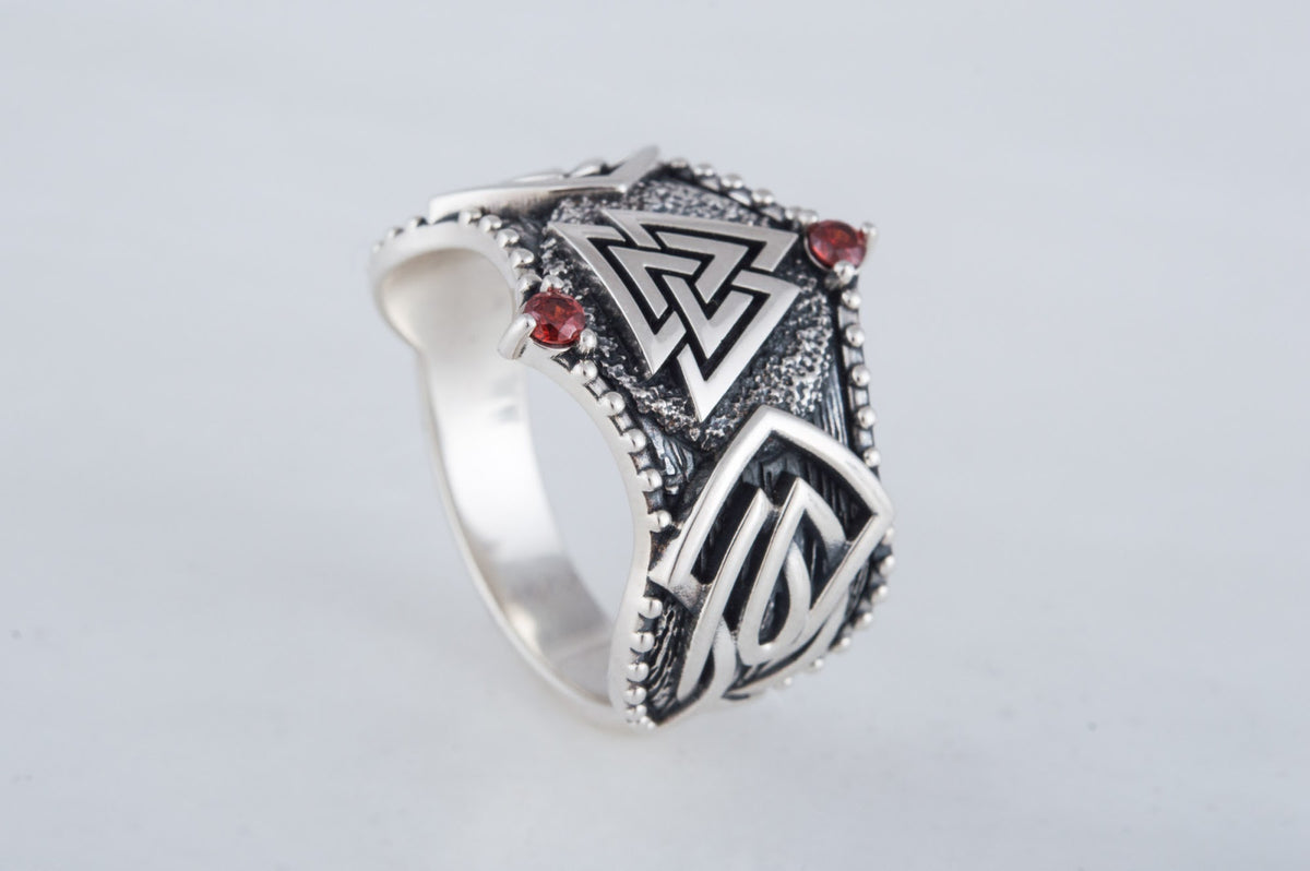 Bague Valknut et Ornement Bjorn — Argent 925