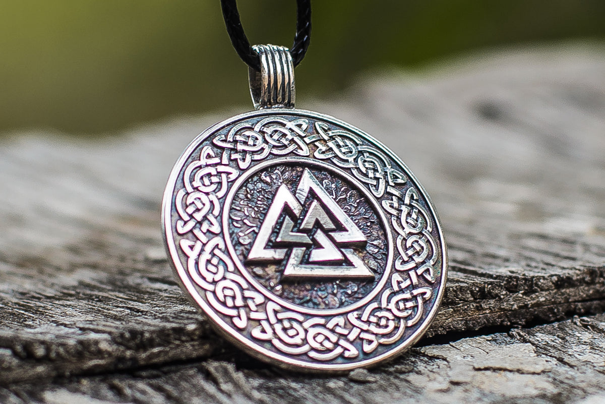 Pendentif Valknut et Ornement Viking — Argent 925
