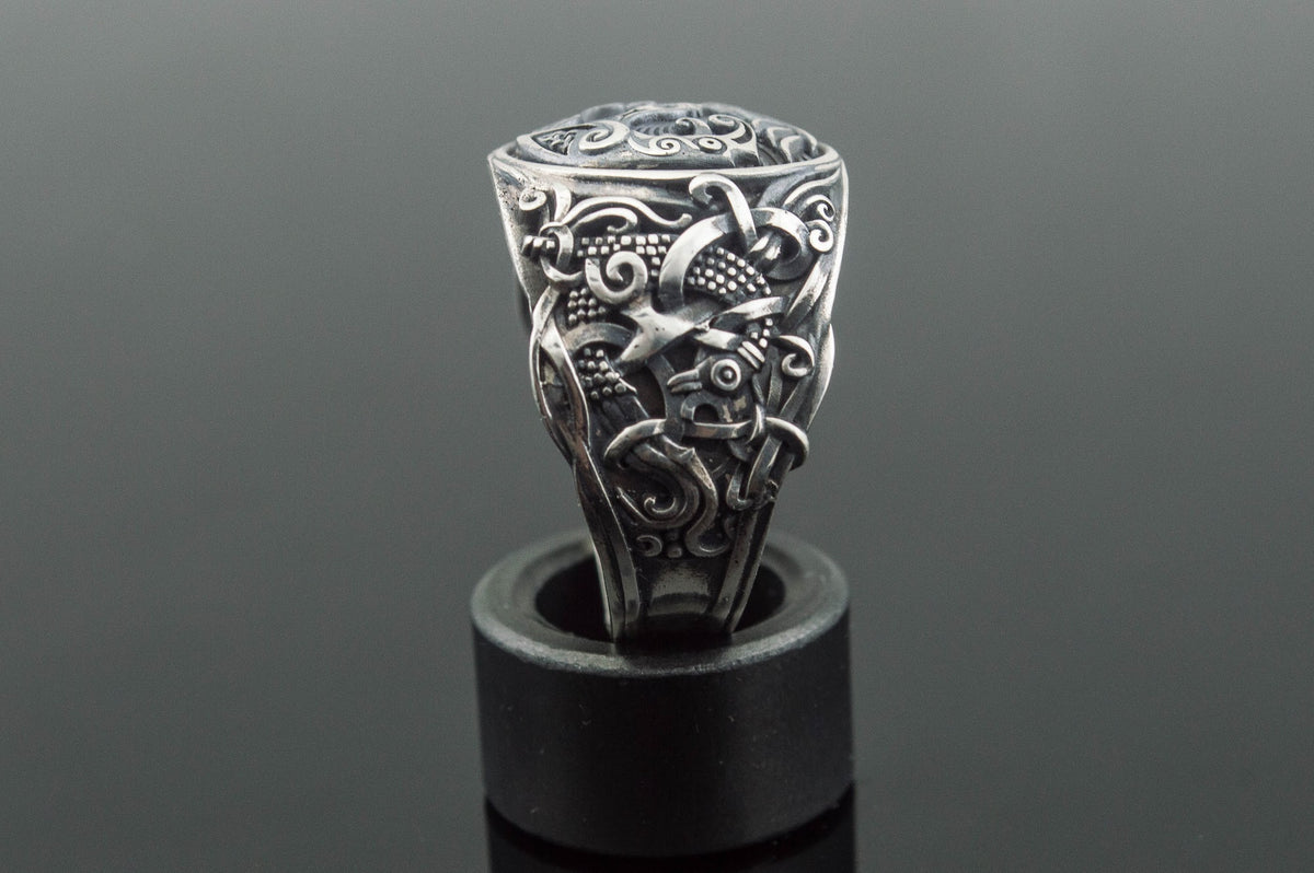 Bague Corbeau et Style Mammen — Argent 925