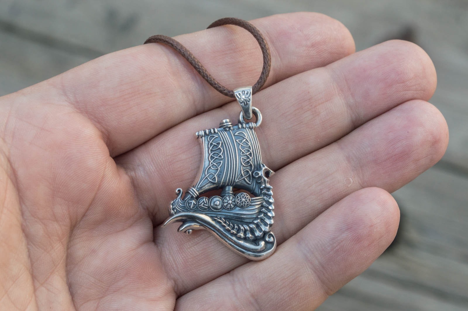 Pendentif Drakkar Ragnar — Argent 925