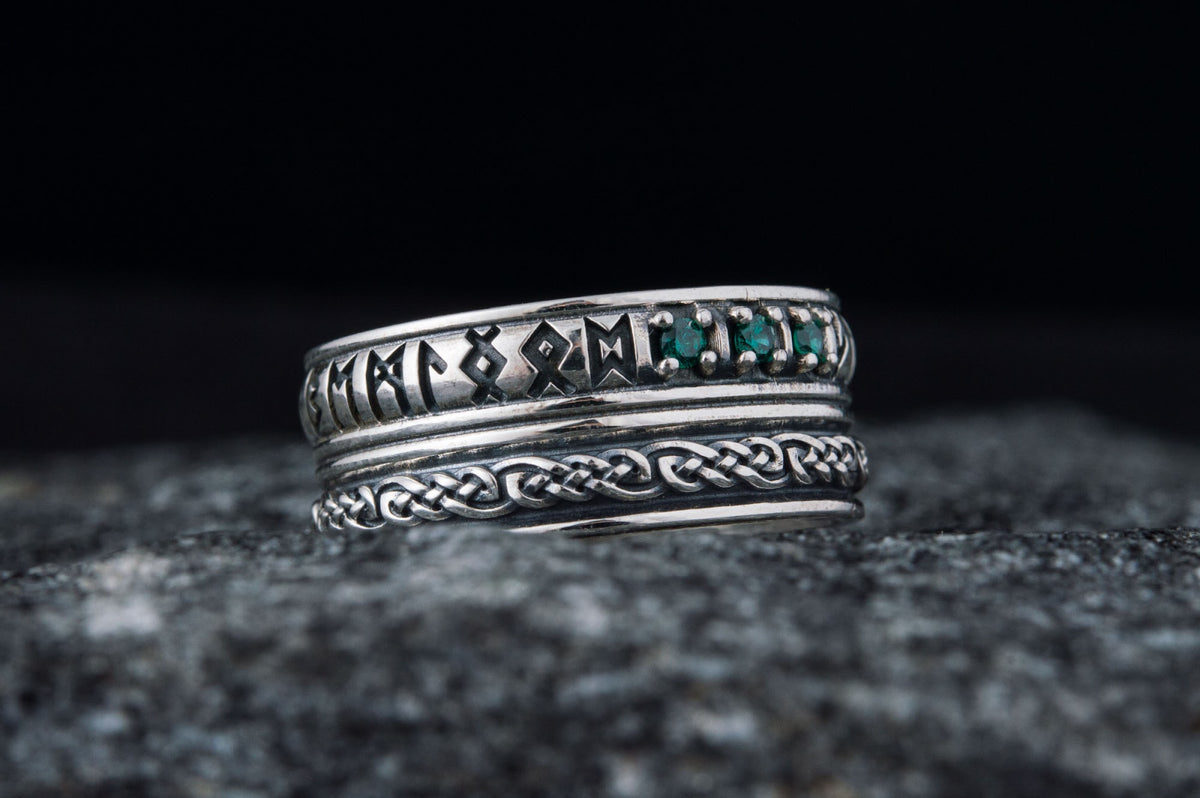 Bague Runes et Ornement Runique — Argent 925
