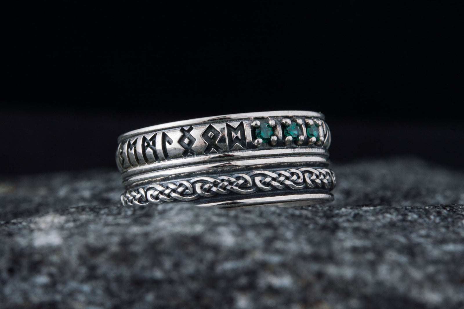 Bague Runes et Ornement Runique — Argent 925