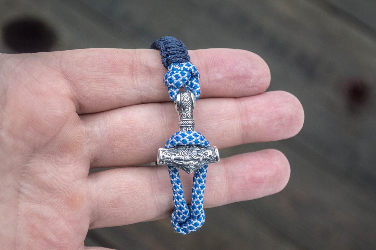 Bracelet Paracorde Marteau de Thor Astrid — Argent 925