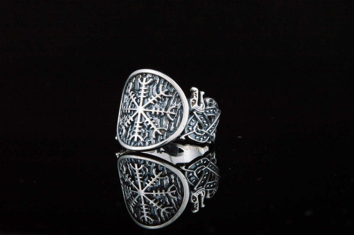 Bague Aegishjalmur et Ornement Chevalière — Argent 925