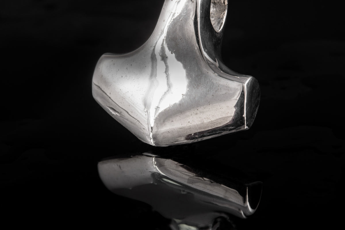 Pendentif Lisse Marteau de Thor et Mjölnir — Argent 925