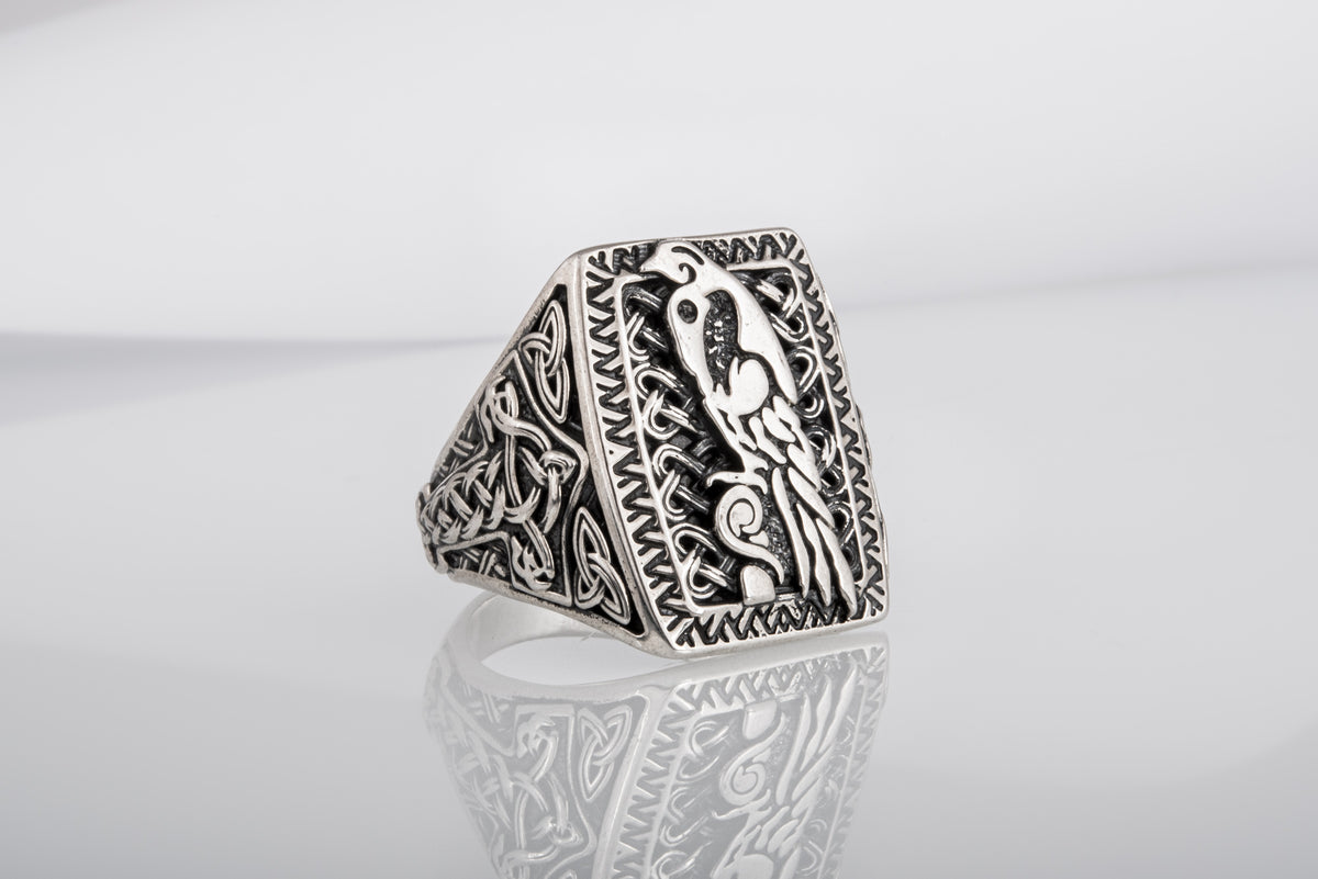 Bague Ornement et Corbeaux — Argent 925