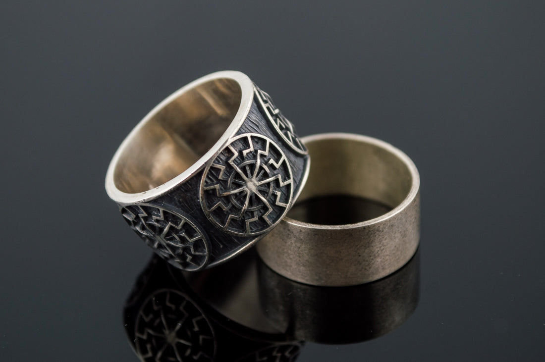 Bague Soleil Noir Ragnar — Argent 925