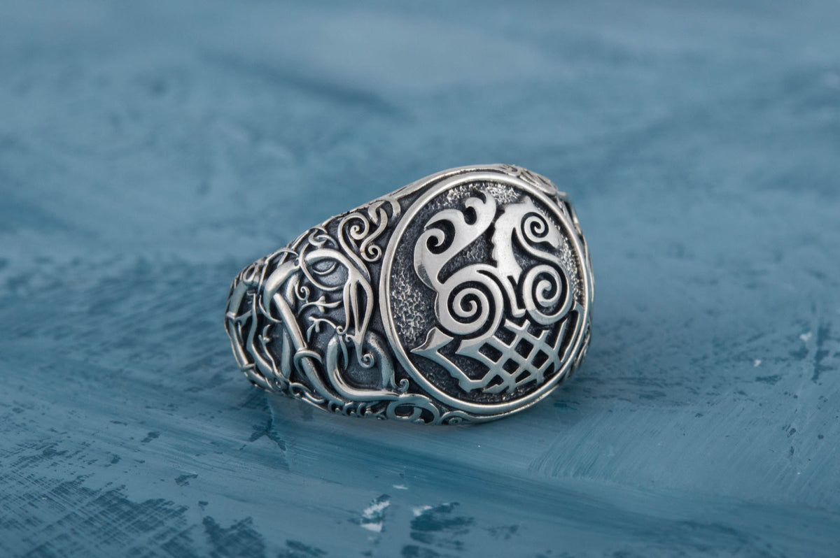 Bague Sleipnir et Style Urnes — Argent 925