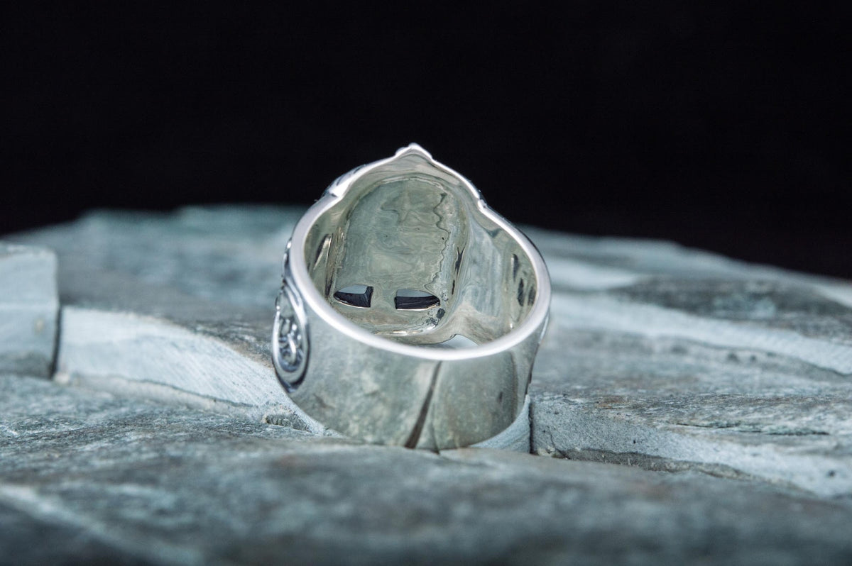 Bague Casque et Ornement Massive — Argent 925