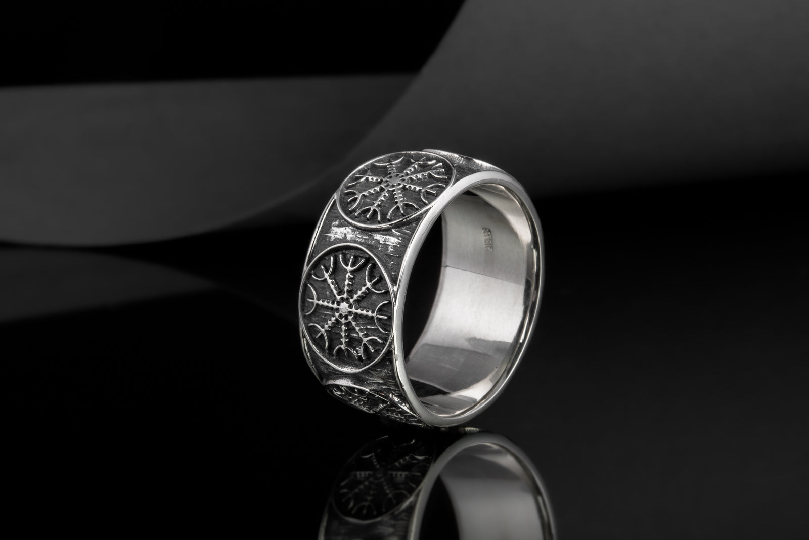 Bague Texturée Aegishjalmur — Argent 925