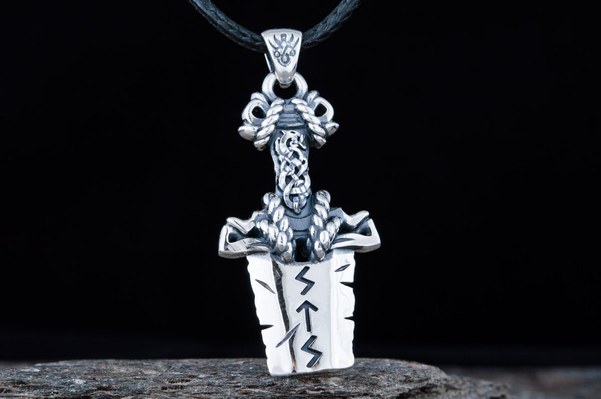 Pendentif Épée et Ornement — Argent 925