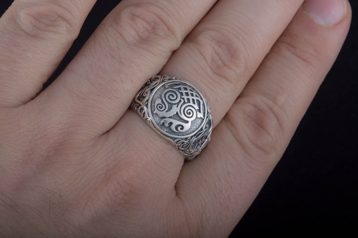 Bague Sleipnir et Style Urnes — Argent 925
