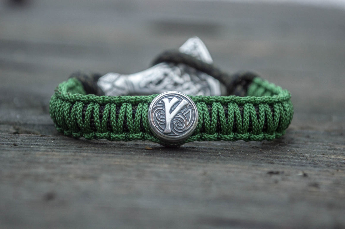 Bracelet Paracorde Médaillon Leif — Argent 925