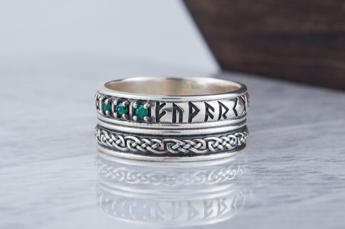 Bague Runes et Ornement Runique — Argent 925