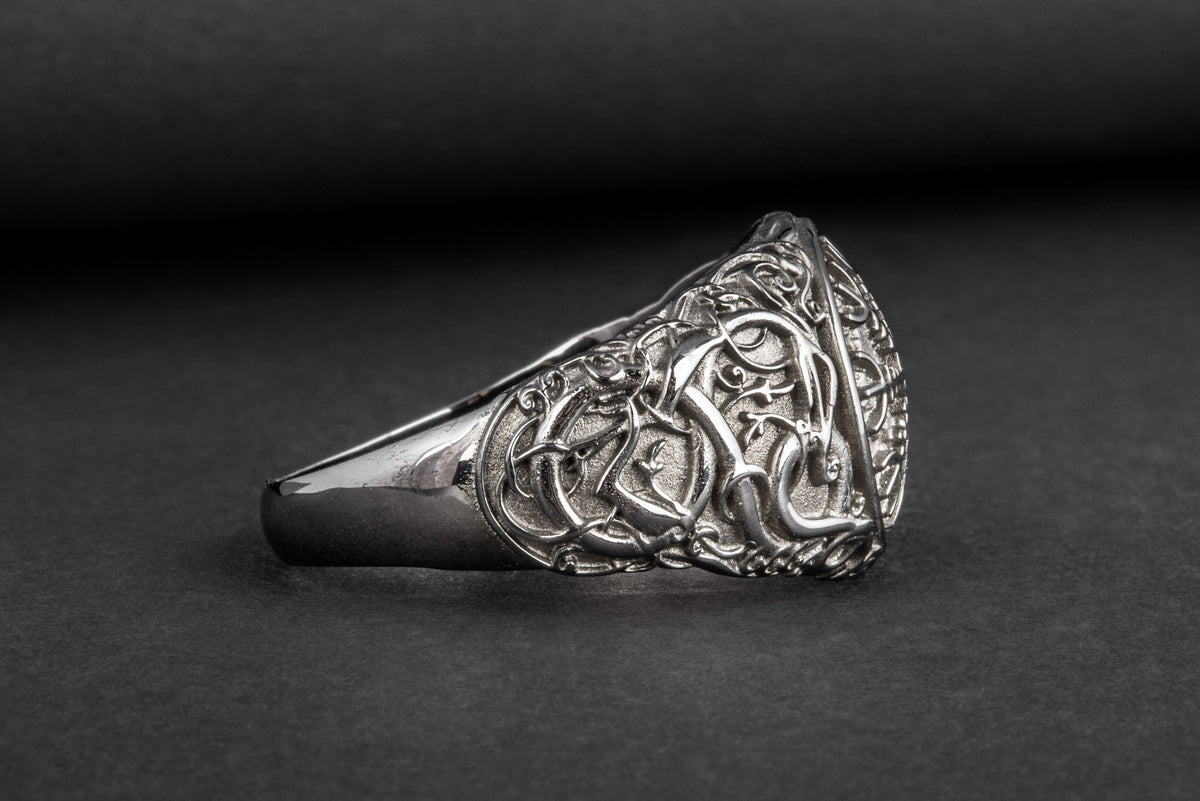 Bague Aegishjalmur et Style Urnes — Argent 925