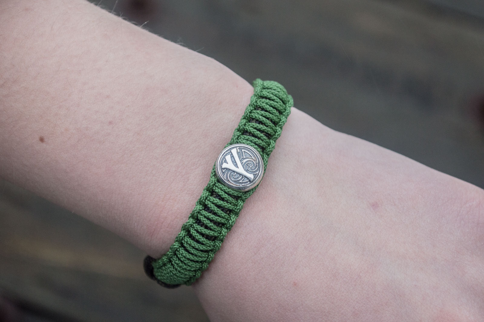 Bracelet Paracorde Médaillon Leif — Argent 925