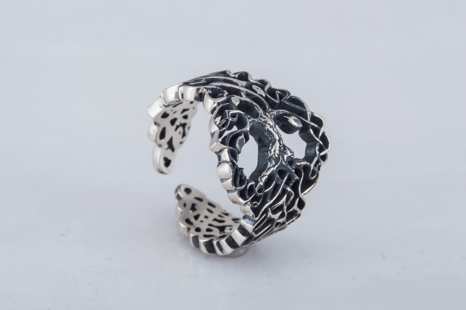 Bague Yggdrasil et Ornement Anneau — Argent 925