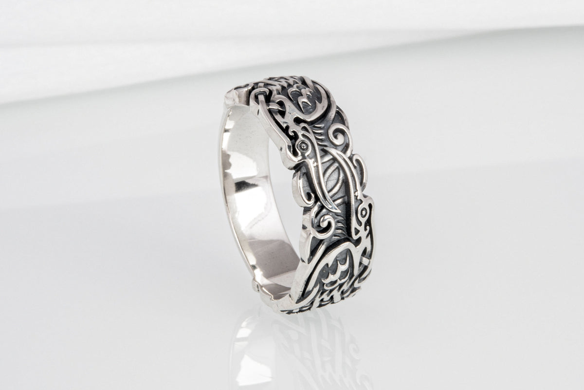 Bague Corbeaux et Ornement — Argent 925