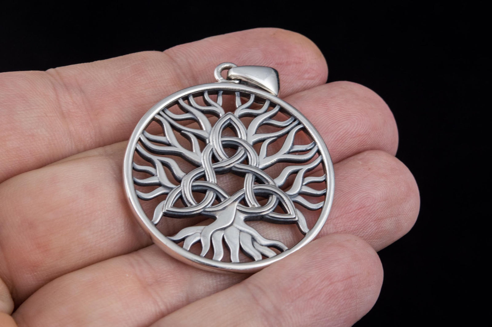 Pendentif Yggdrasil et Triquetra — Argent 925