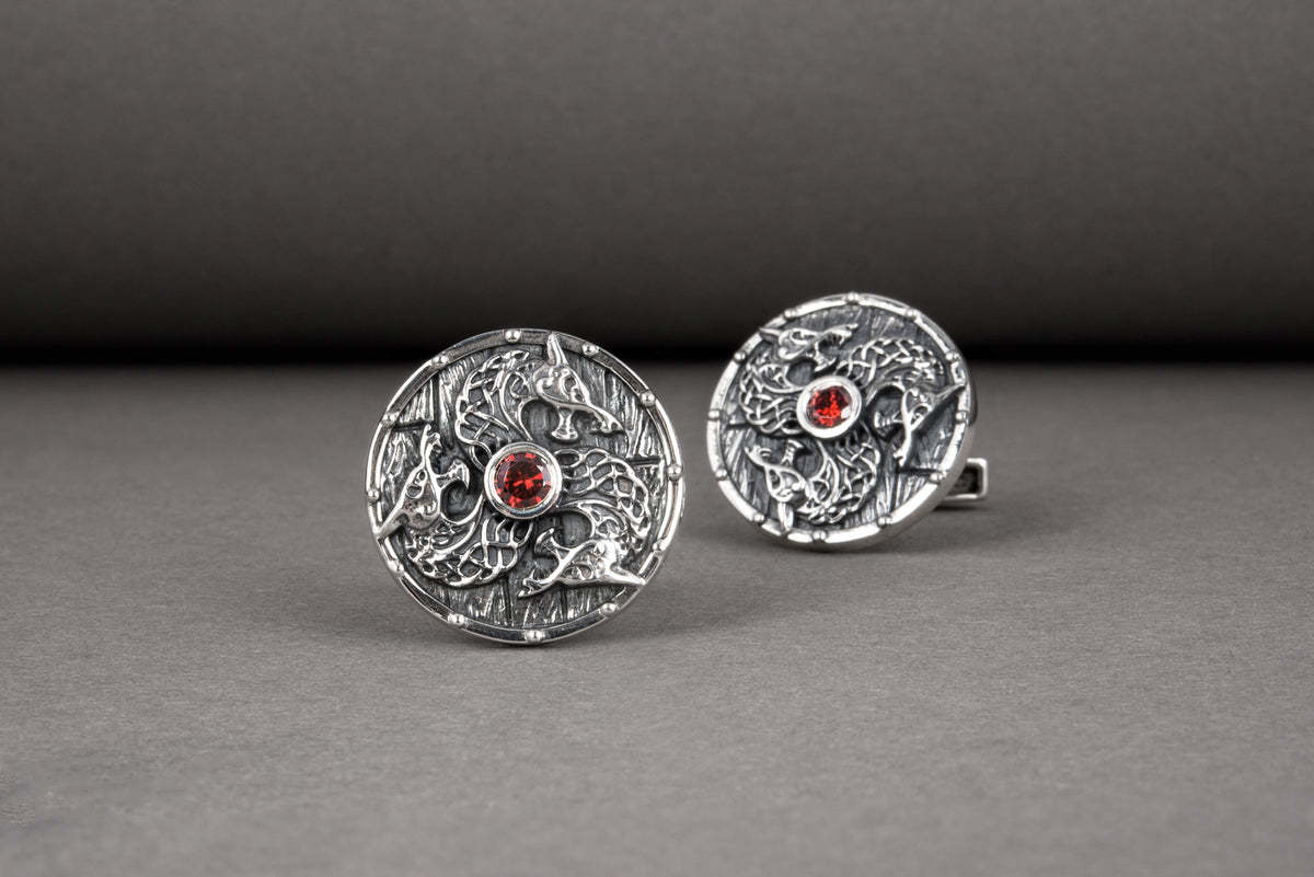 Boutons de manchette Viking Grand Modèle — Argent 925