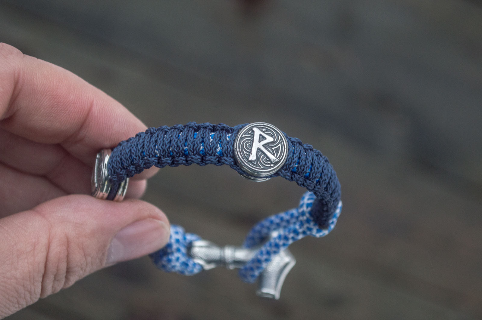 Bracelet Paracorde Marteau de Thor Astrid — Argent 925