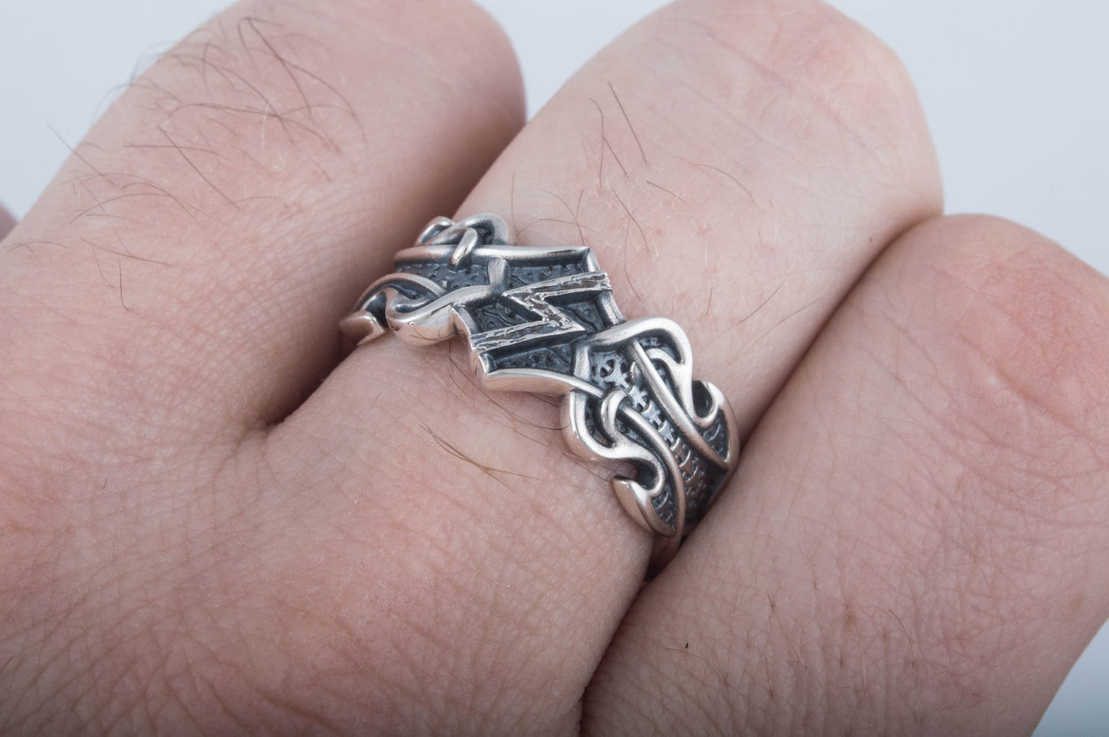 Bague Rune et Ornement Bjorn — Argent 925