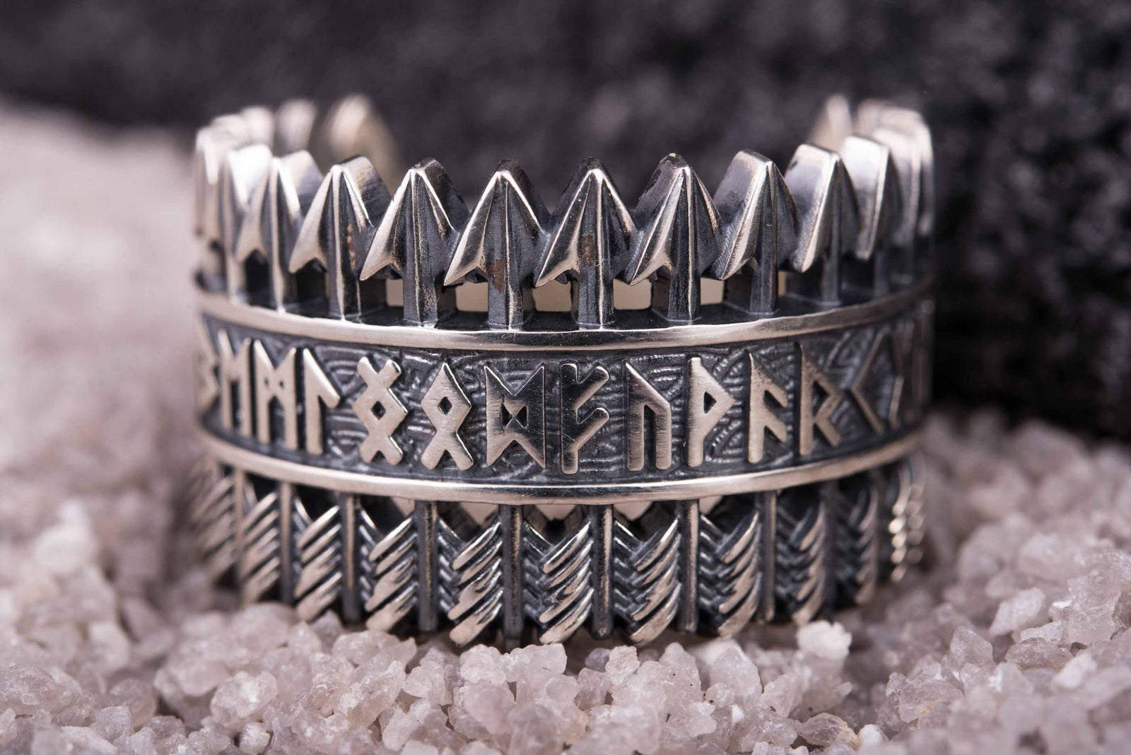 Bague Futhark Ancien et Runes Bjorn — Argent 925