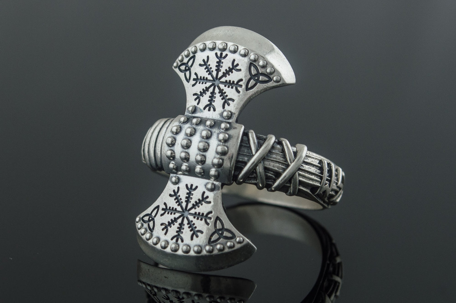 Bague Hache et Aegishjalmur — Argent 925