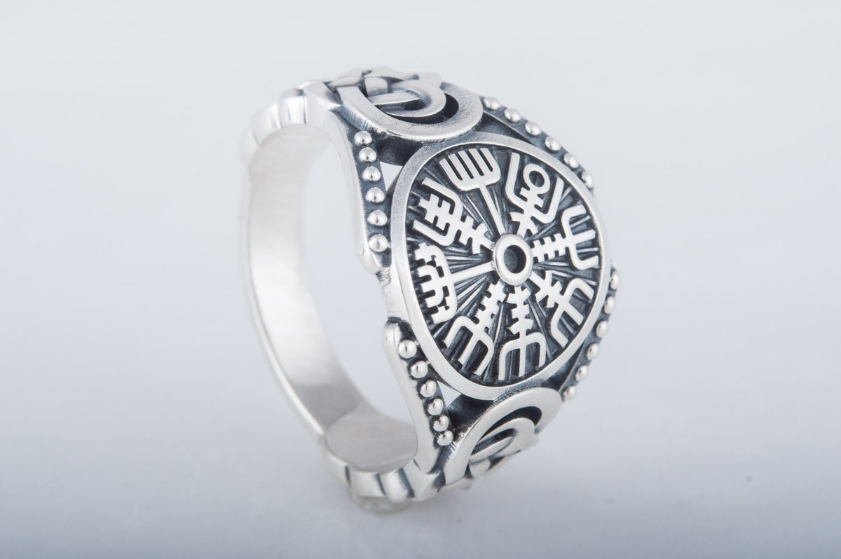 Bague Vegvisir et Ornement Chevalière — Argent 925